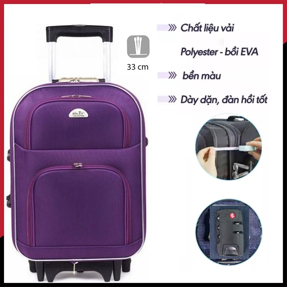 Vali Du Lịch Kéo Tay BI& TI Tím 20 và 24 Inch