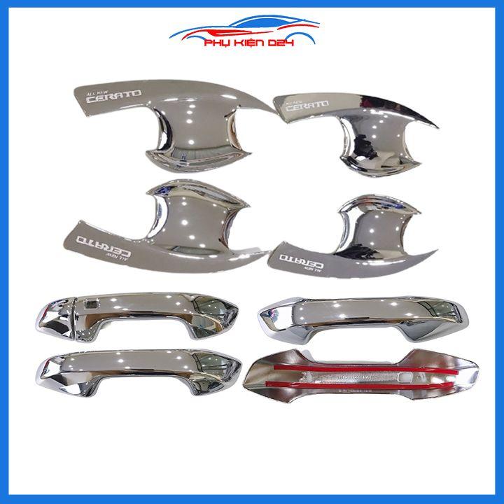 Ốp tay hõm Cerato 2019-2020-2021-2021 vân carbon, mạ crom chống trầy bảo vệ cửa xe ô tô