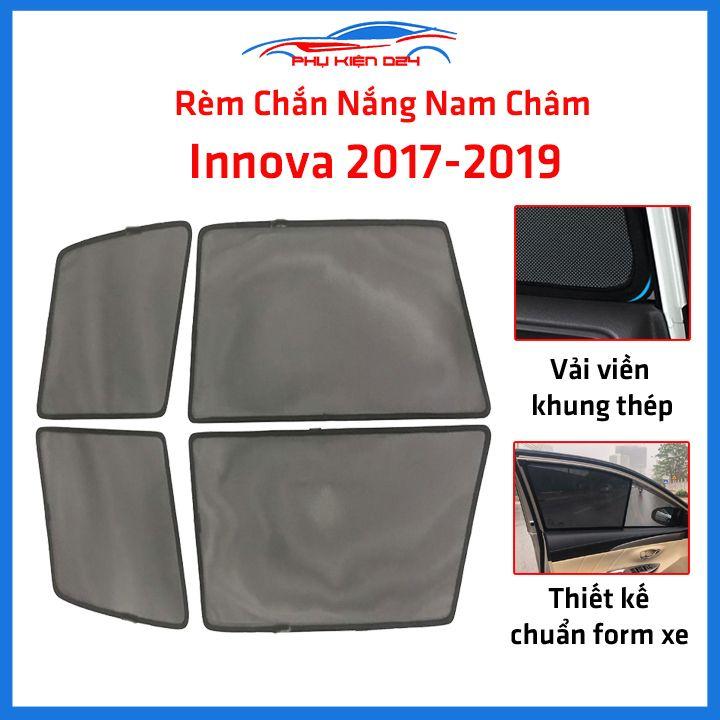 Bộ 4 rèm chắn nắng nam châm Innova 2017-2018-2019 khung cố định chống tia UV