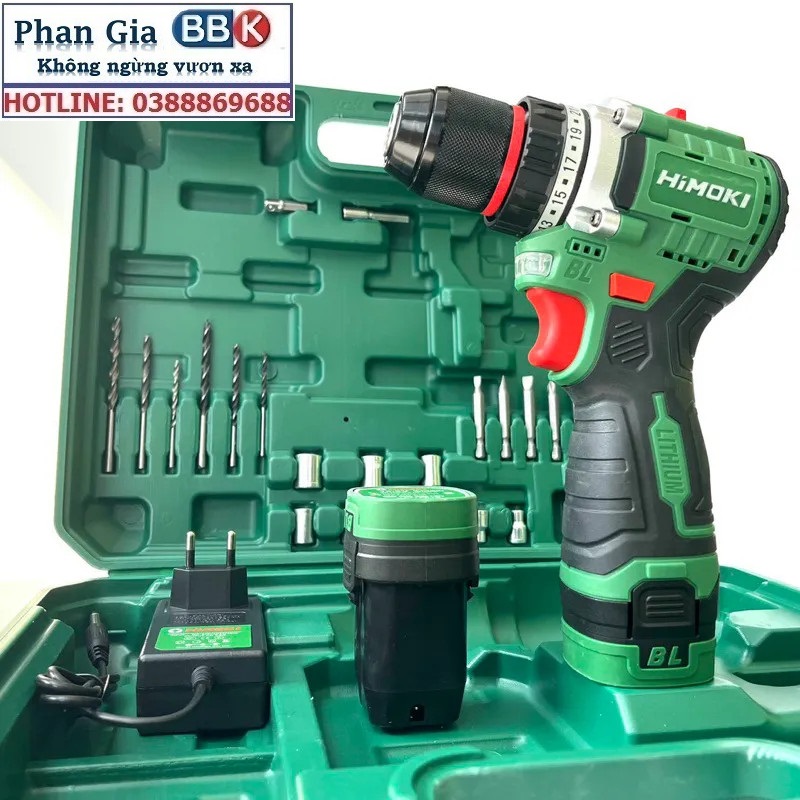 Máy Khoan Pin HIMOKI 16.8V - 3 Chức Năng - Khoan gỗ, Khoan tường - Motor 100% Dây Đồng - Bảo Hành 12 Tháng