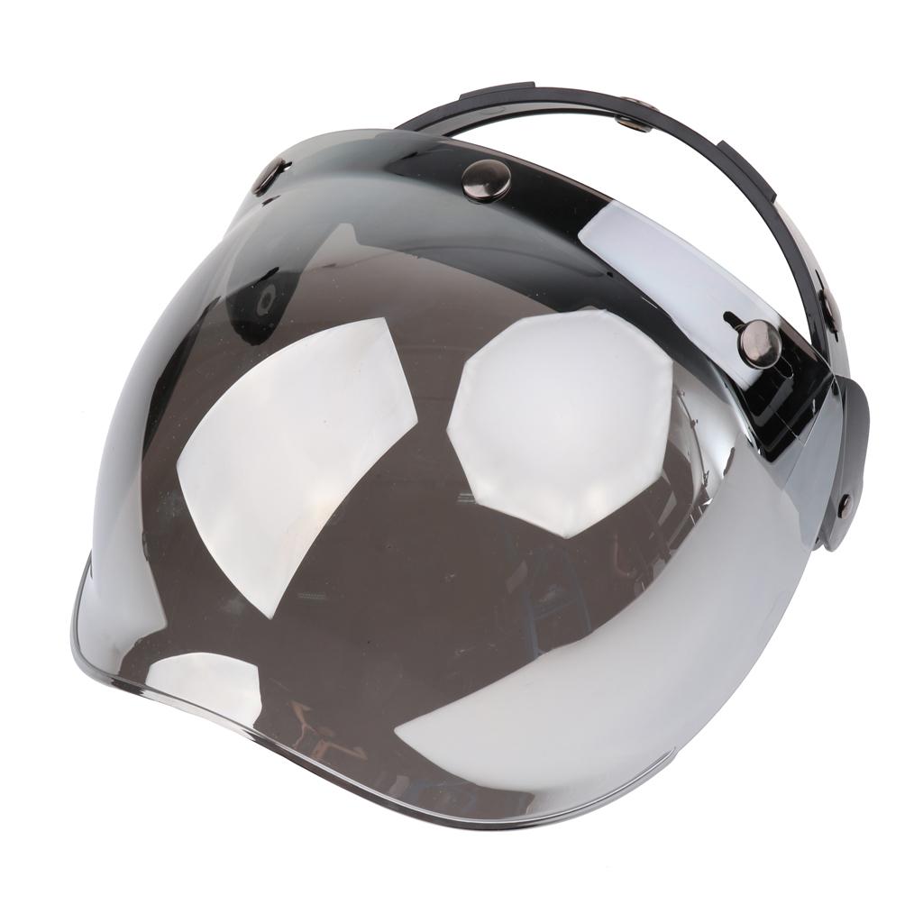 3-Snap Bubble Visor Helmet Windshield Face Wind Shield Lens with Base