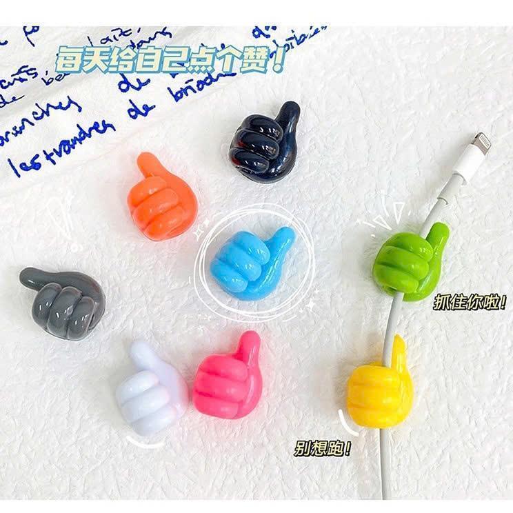 Sét 5 Móc treo dây cáp sạc hình bàn tay silicon dán mọi nơi Treo Tường