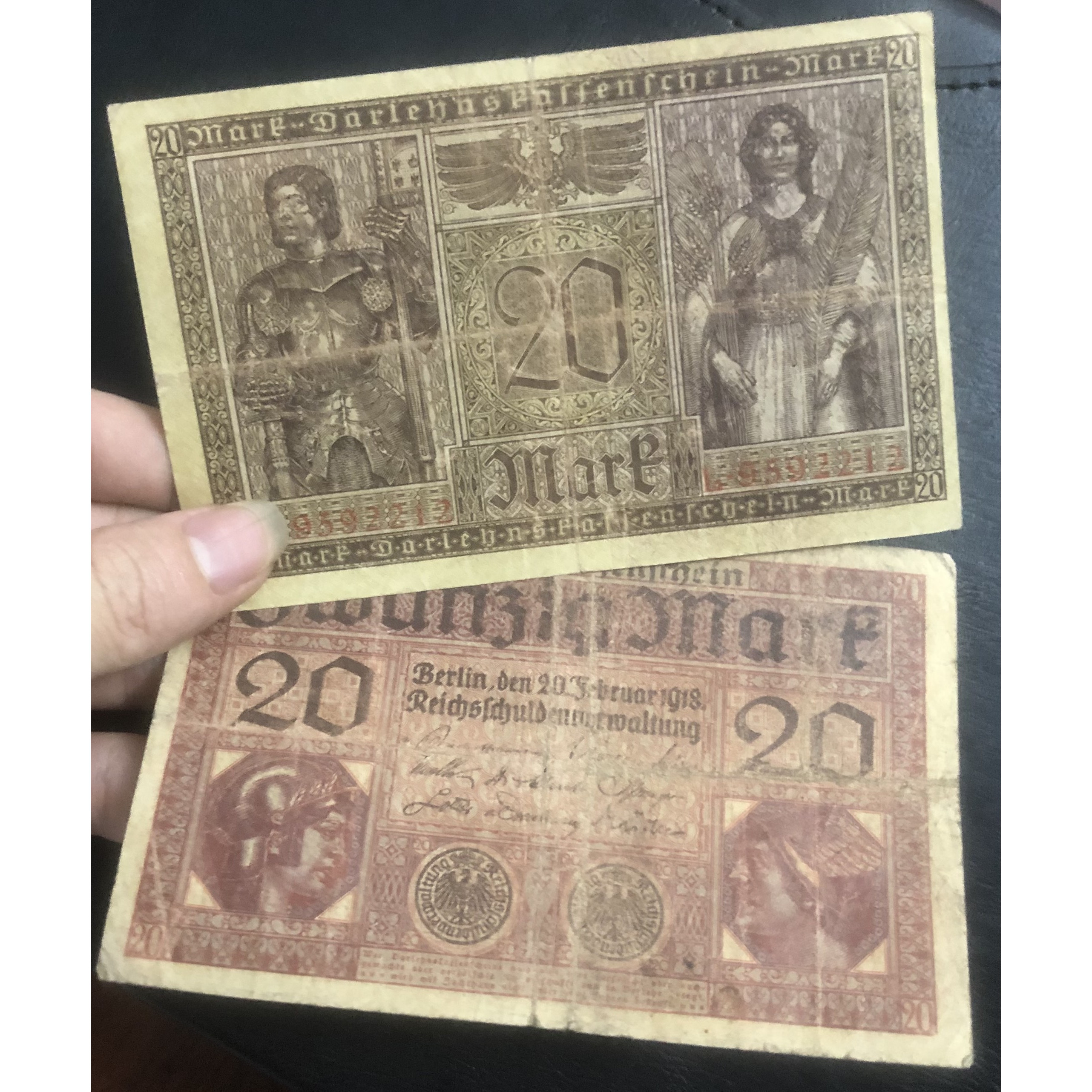 Tiền ĐỨc cổ 20 mark 1918 sưu tầm, đậm chất châu Âu xưa