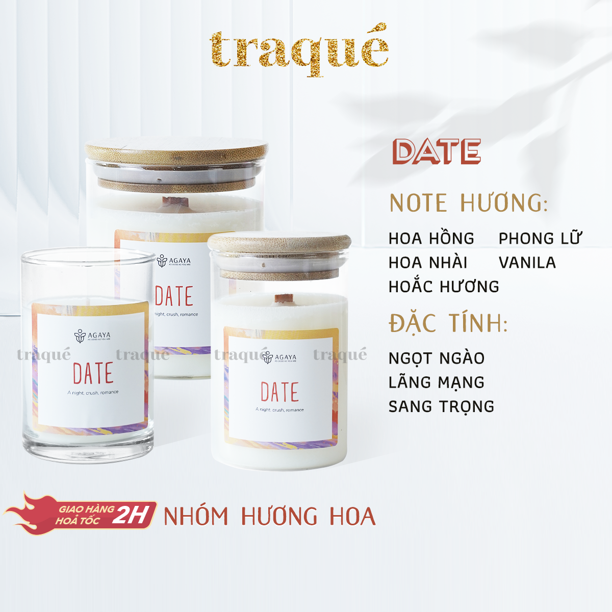 Nến thơm Candle Cup/Agaya - Hương Hoa DATE