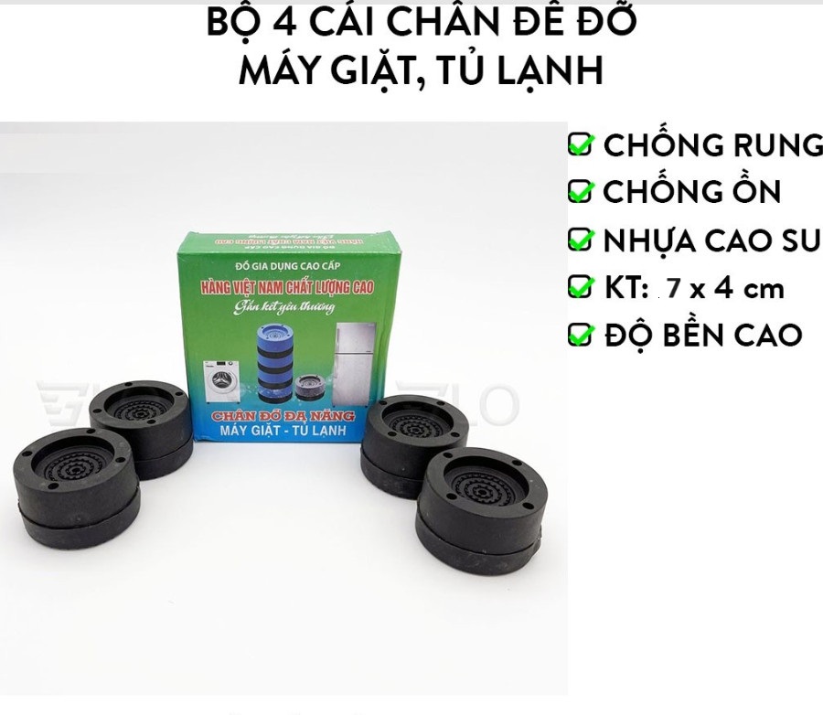 Combo 4 Chân Đế Máy Giặt Chắc Chắn, Miếng Đệm Cao Su Lót Chân Máy Giặt, Tủ Lạnh Chống Di Chuyển, Chống Ồn, Chống Rung, An Toàn  - HENRYSA