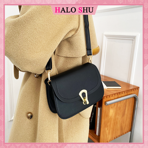 Túi xách nữ, túi đeo chéo nữ 2 dây da 3 ngăn sang trọng HALO SHU size 20