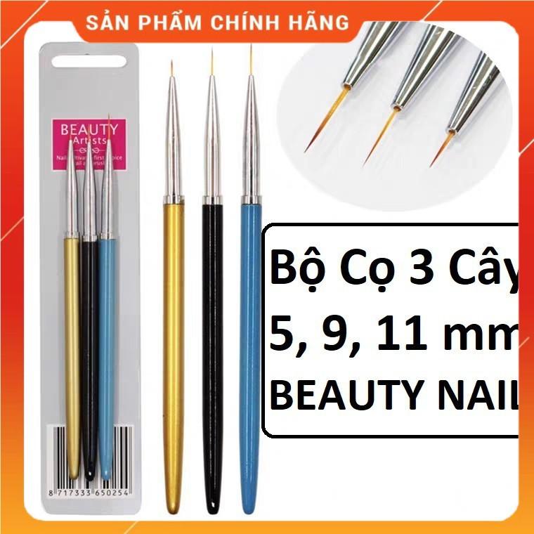 Cọ 3 cây vẽ móng, bộ cọ vẽ nét