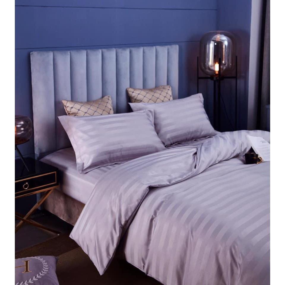 Bộ Chăn Drap Gối COTTON SỌC 3F Vải Cotton Lụa Bóng Hàng Chuyên Cho Gia Đình Và Khách Sạn