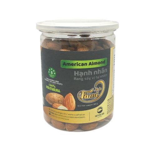 Hạt Hạnh Nhân Rang Sấy Nguyên Vị Fami Nuts Hũ Nắp Nhôm 300g - Hạt Nhập Khẩu