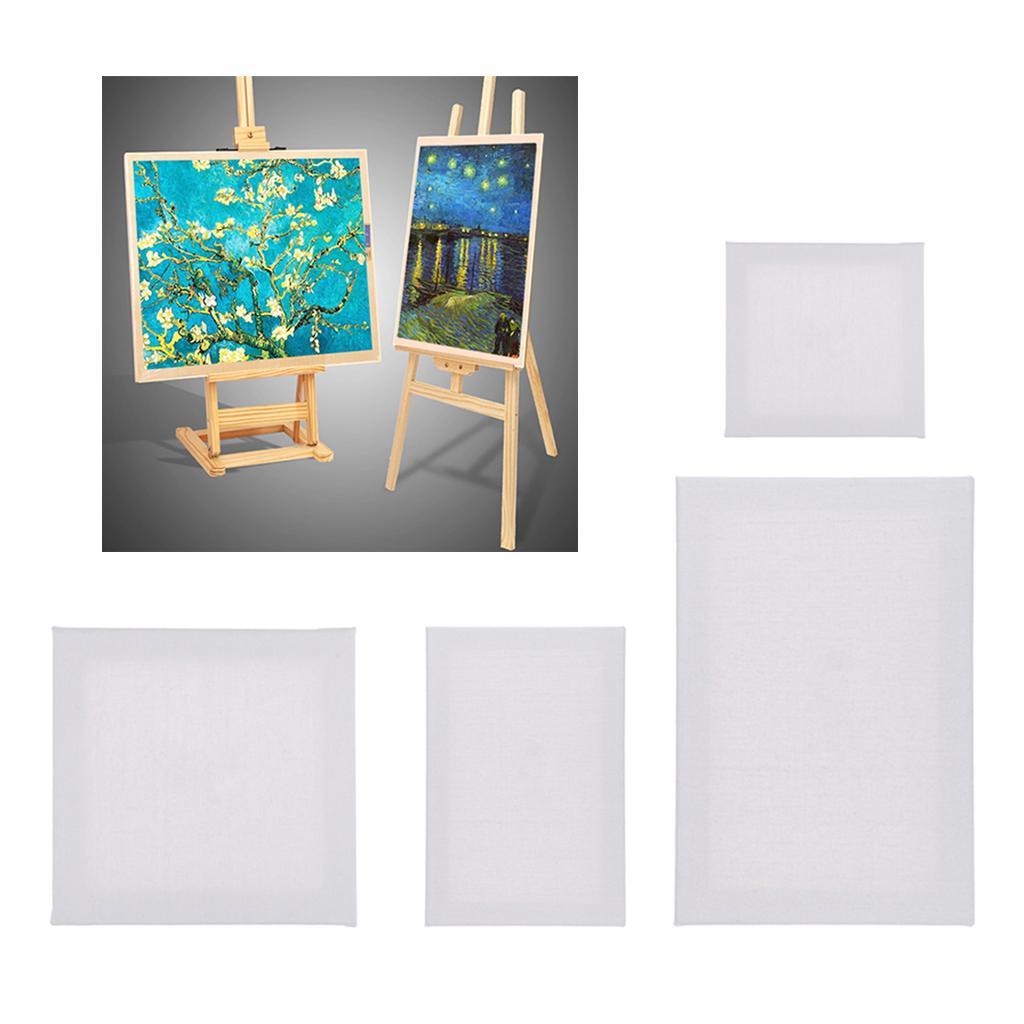 4 Pieces Blank Canvas Board Wooden Frame For Oil Acrylic Painting