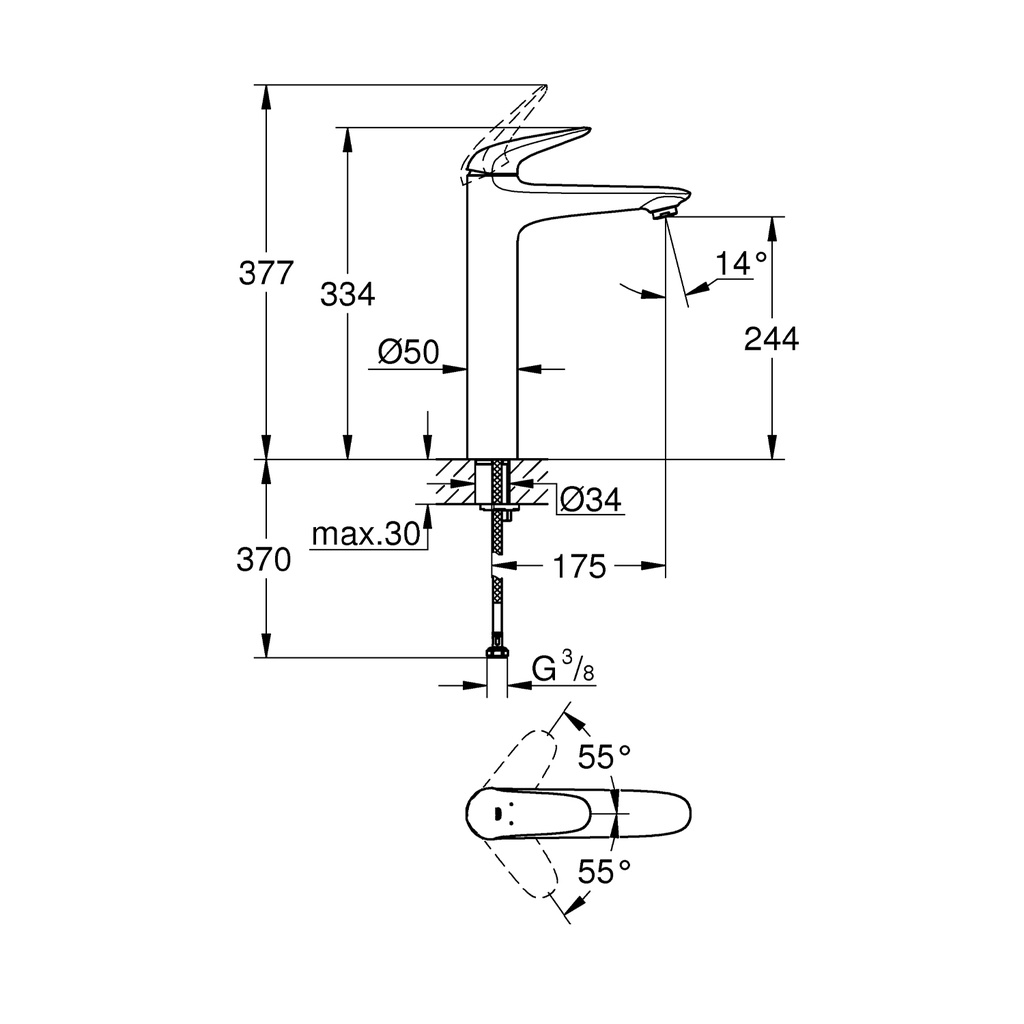 Vòi Chậu GROHE Eurostyle Size XL -  23719003