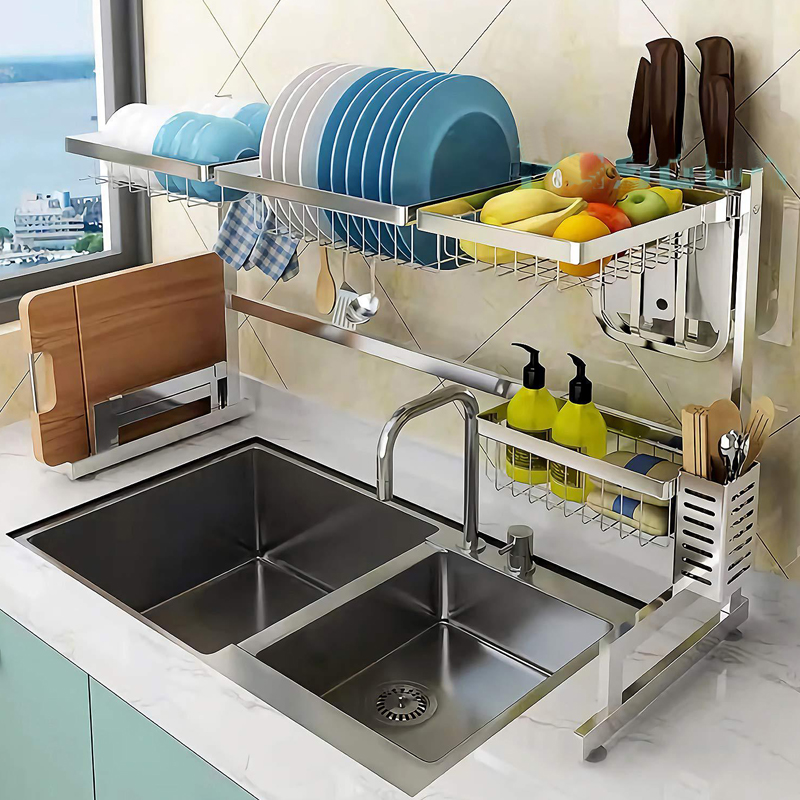 Kệ Để Chén Bát Inox SUS 304 Cao Cấp Phía Trên Chậu Rửa