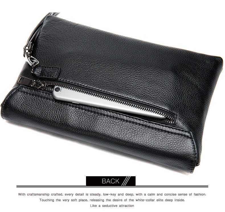 Clutch, Ví Cầm Tay Thời Trang Nam Da Bò Cao Cấp CL20 Đen