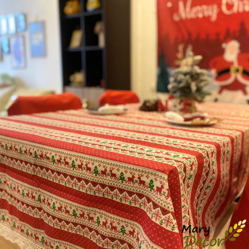 Khăn trải bàn giáng sinh, khăn trải bàn giang sinh, khăn trải bàn noel - M05