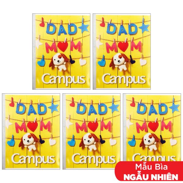 Combo 5 Tập Family A5 5 Ô Ly 96 Trang ĐL 100g/m2 - Campus NB- AFAM96 (Mẫu Màu Giao Ngẫu Nhiên)