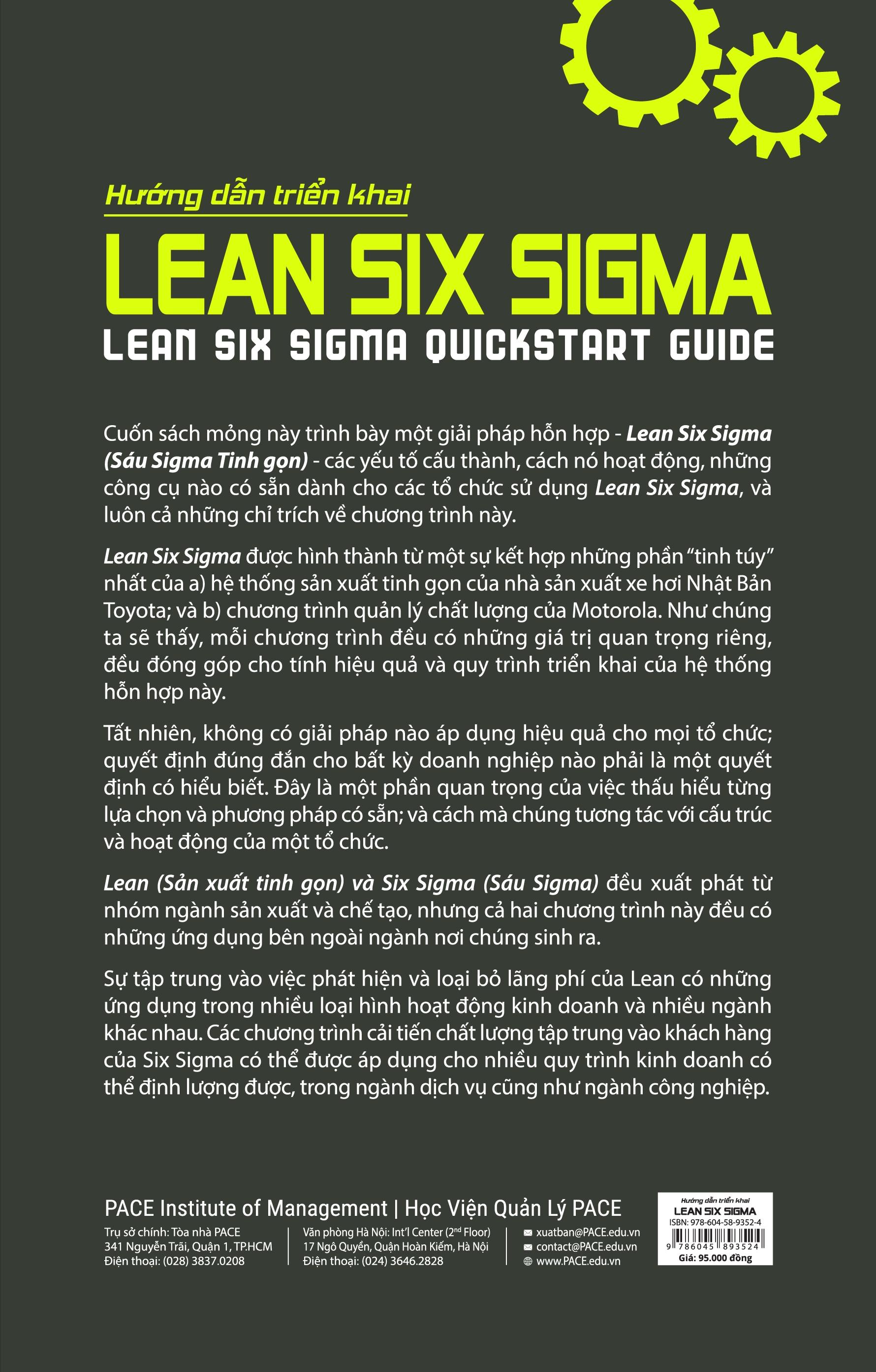 Sách Hướng Dẫn Triển Khai Lean Six Sigma (Lean Six Sigma QuickStart Guide) - Benjamin Sweeney - PACE Books