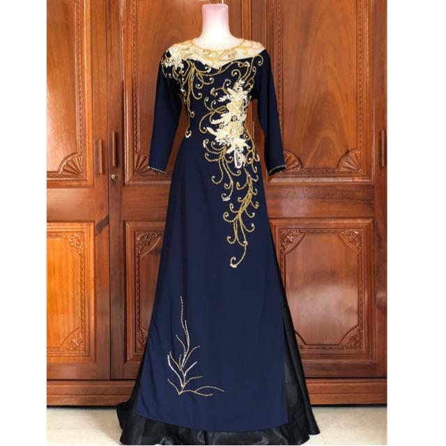 ÁO DÀI ĐÍNH HOA CỔ TRONG