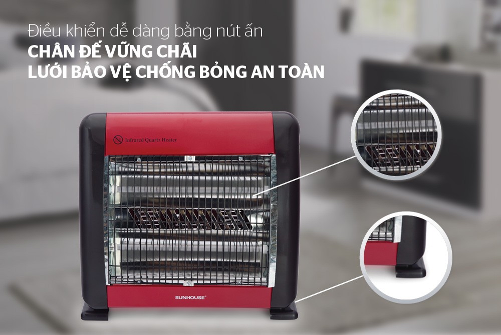 Sưởi Điện Hồng Ngoại SUNHOUSE SHD7013 800W- Hàng chính hãng
