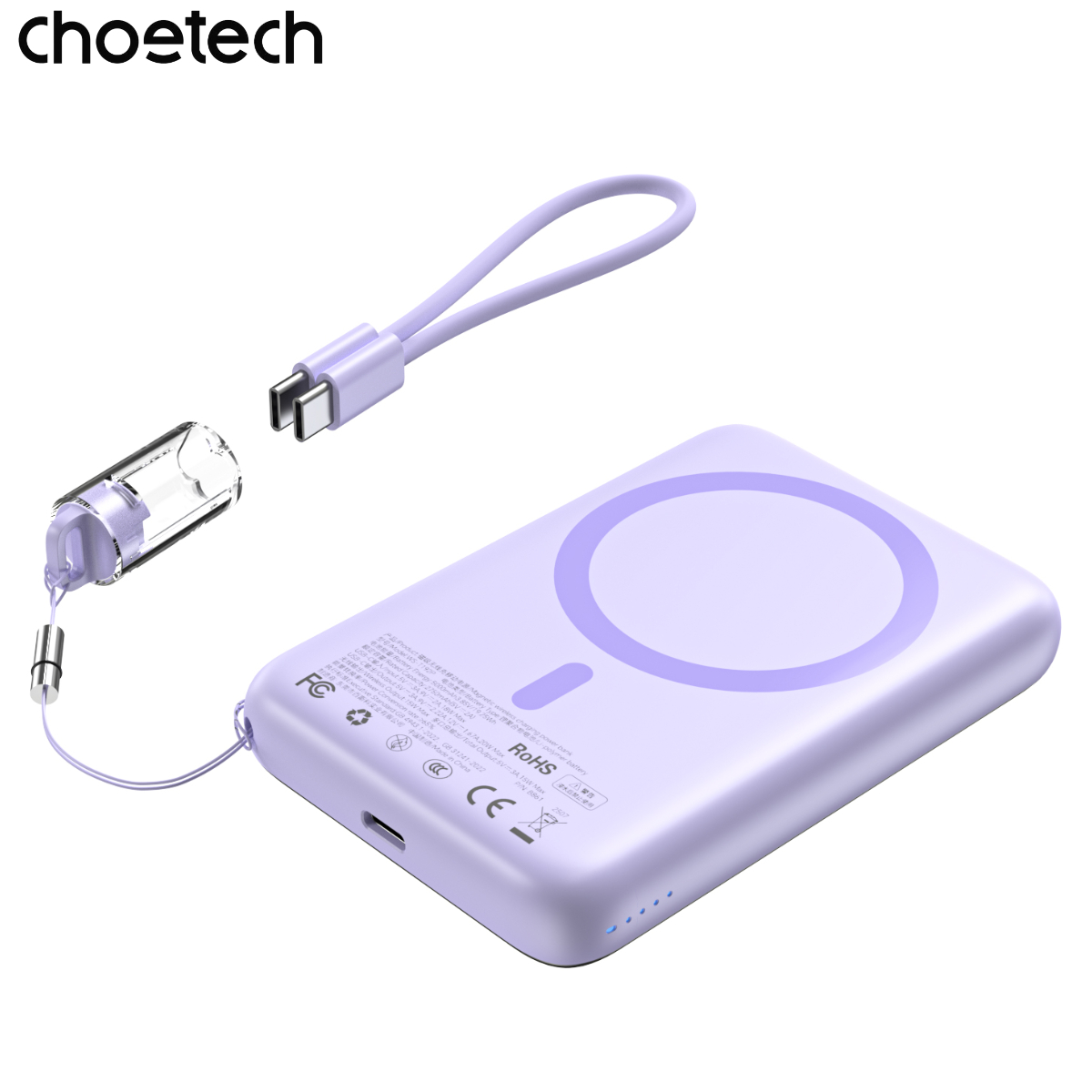 Pin Sạc Dự Phòng Không Dây Từ Tính Choetech B862 Công Suất 22.5W Siêu Mỏng 10000mAh - Hàng chính hãng