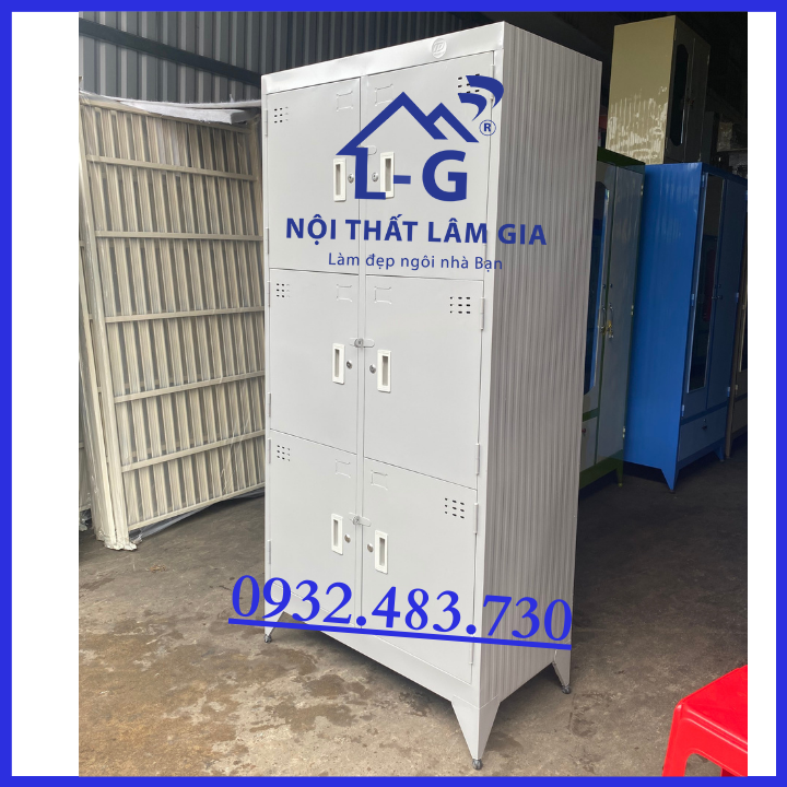 Tủ hồ sơ sắt văn phòng - tủ Locker 6 cửa sơn tĩnh điện _LGTD6C