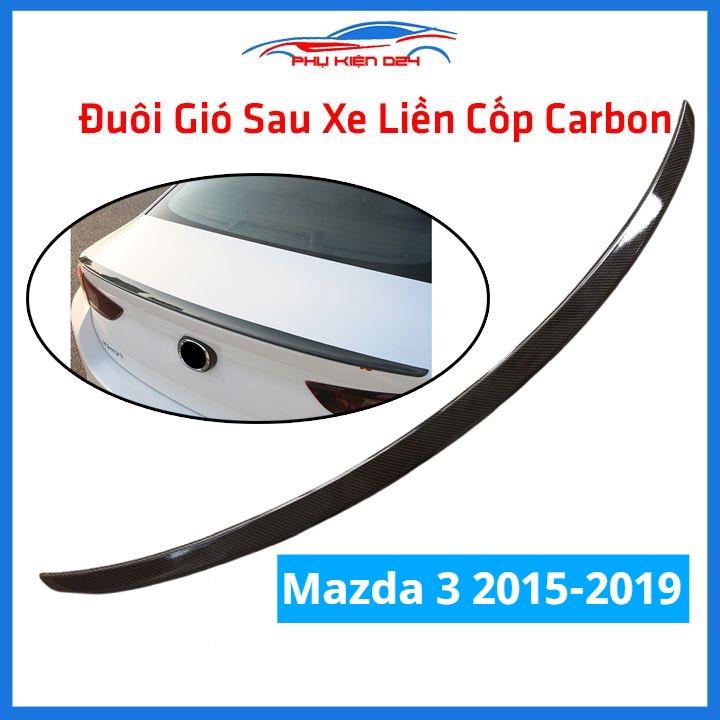 Đuôi gió sau xe liền cốp Mazda 3 2015-2016-2017-2018-2019 vân Cacbon