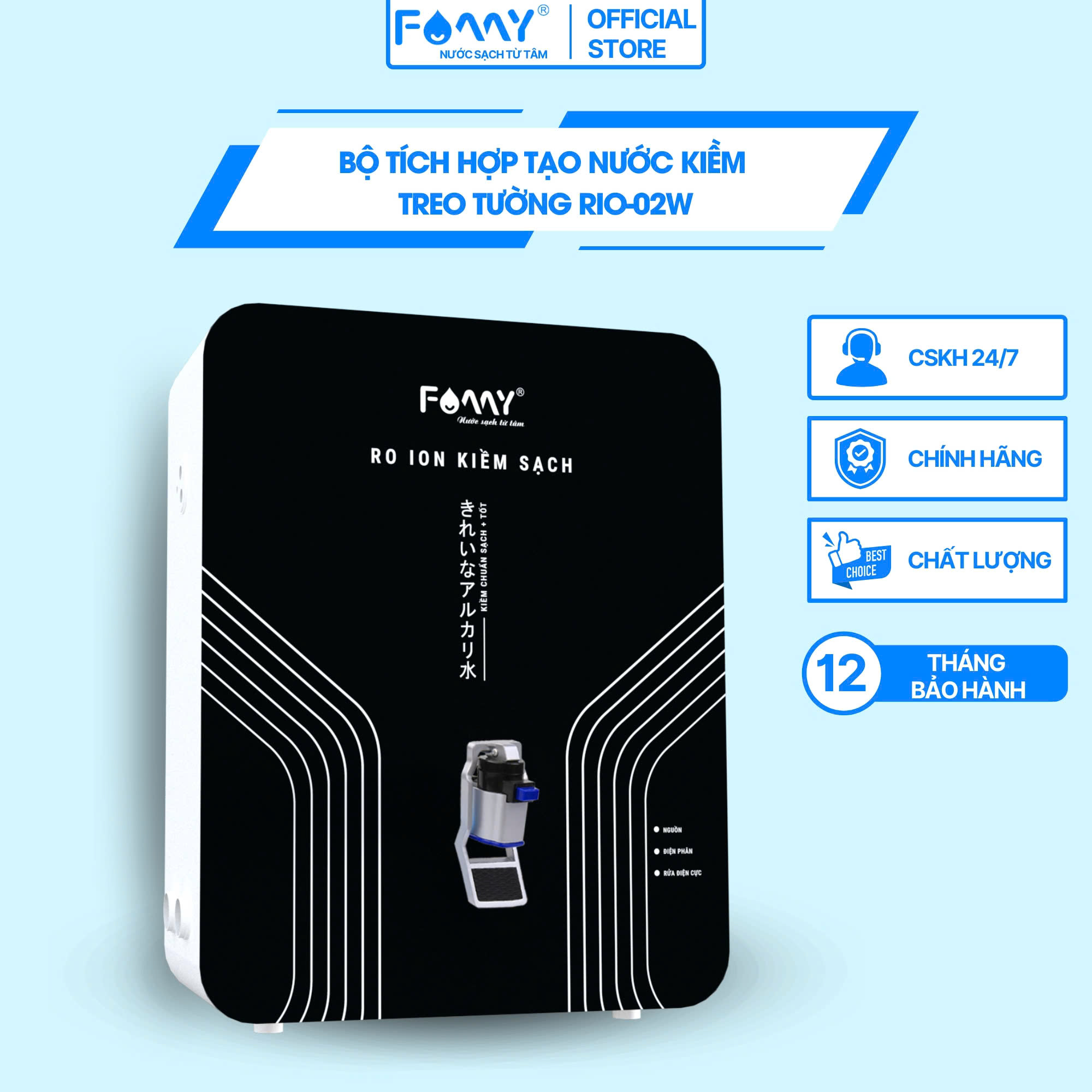 Bộ Chuyển Đổi Nước RO Thành Nước Ion Kiềm - Lắp Đặt Được Cho Các Loại Máy Lọc Nước RO - Hàng Chính Hãng Famy Model RIO-02W