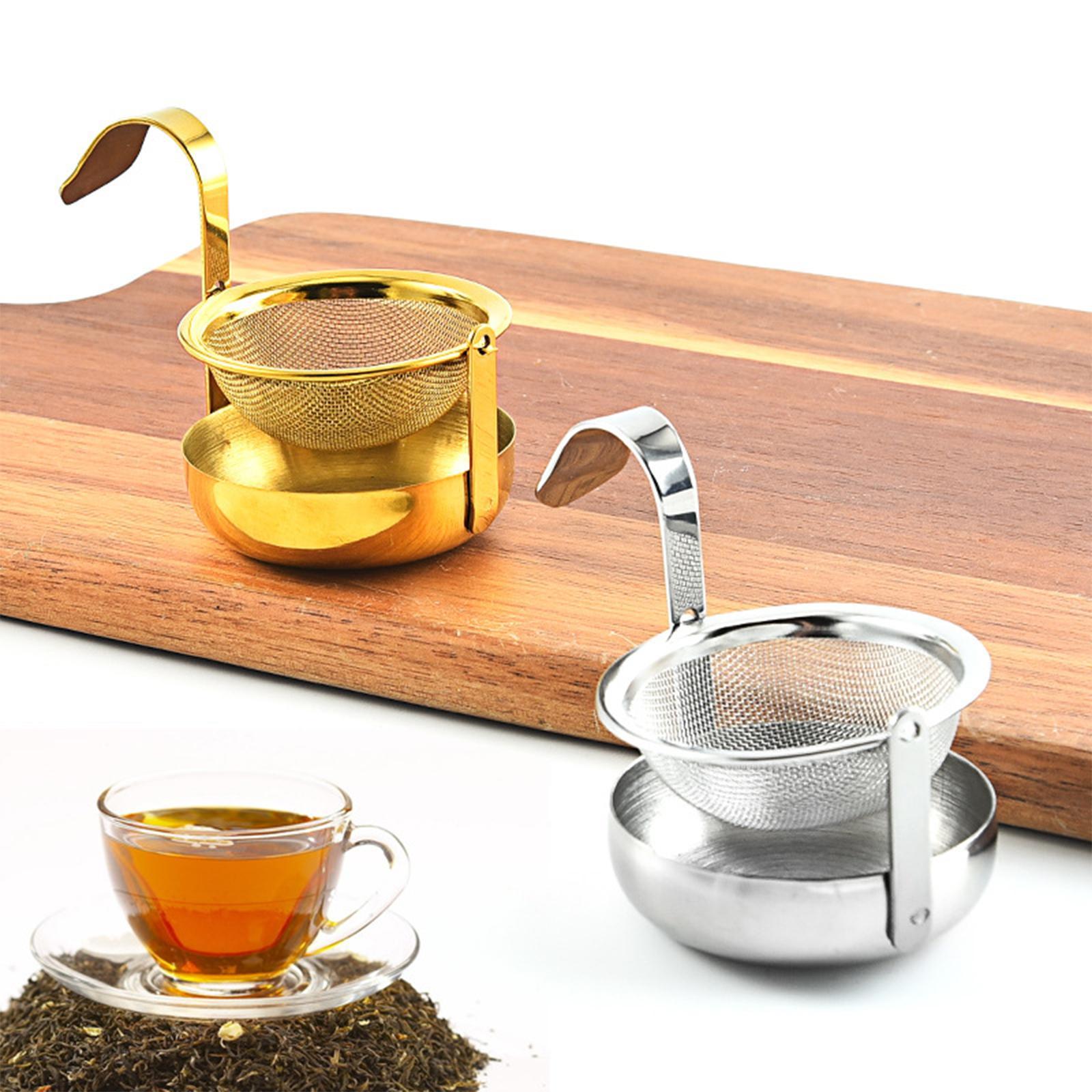 2Pcs Tea Strainer with Handle Teaware Kitchen Tool Reusable for Home Kitchen