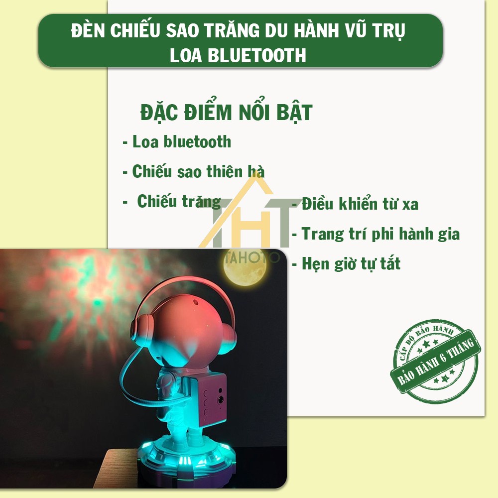 Đèn phi hành gia BENZ tích điện có loa, ánh trăng chiếu bầu trời sao thiên hà phiên bản PREMIUM 2023 điều chỉnh nhiều chế độ qua điều khiển trang trí décor phòng ngủ, bàn làm việc