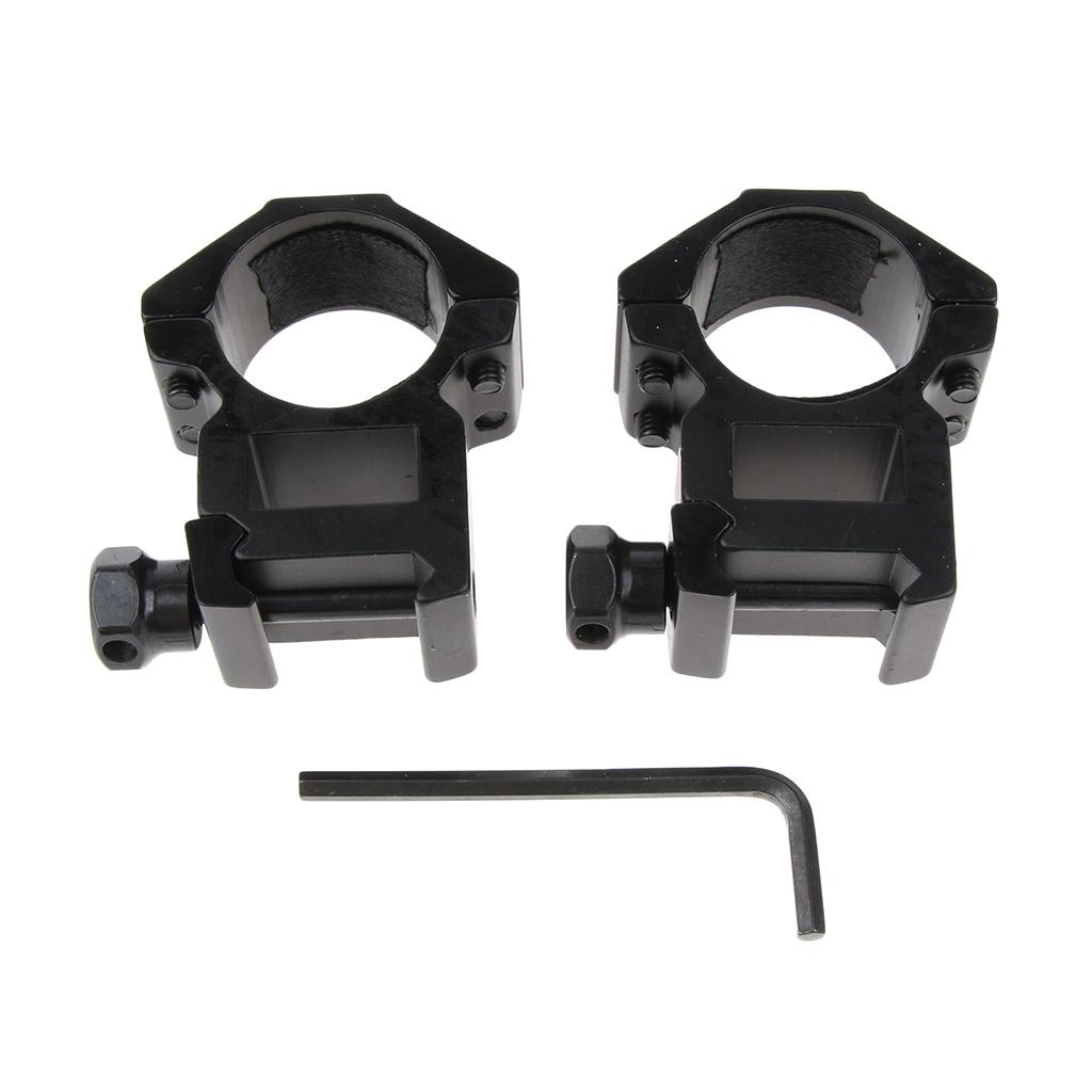 2x25.4mm 1" Scope Mount Rings Fits 20mm Dovetail Rail Flashlight High Profile