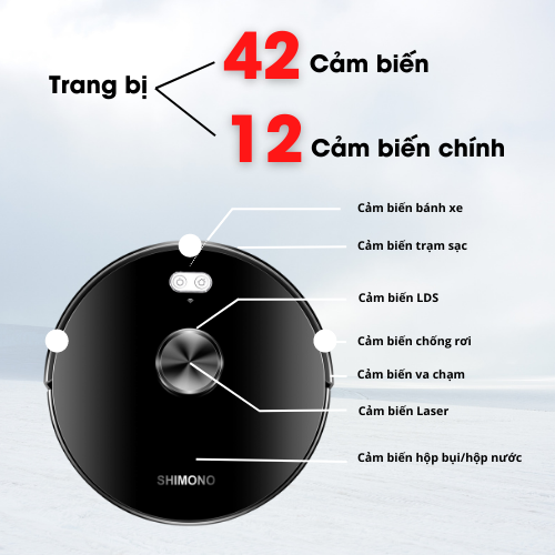 Robot Hút Bụi Lau Nhà Tự Thu Rác Shimono XR580 - Hàng Chính Hãng