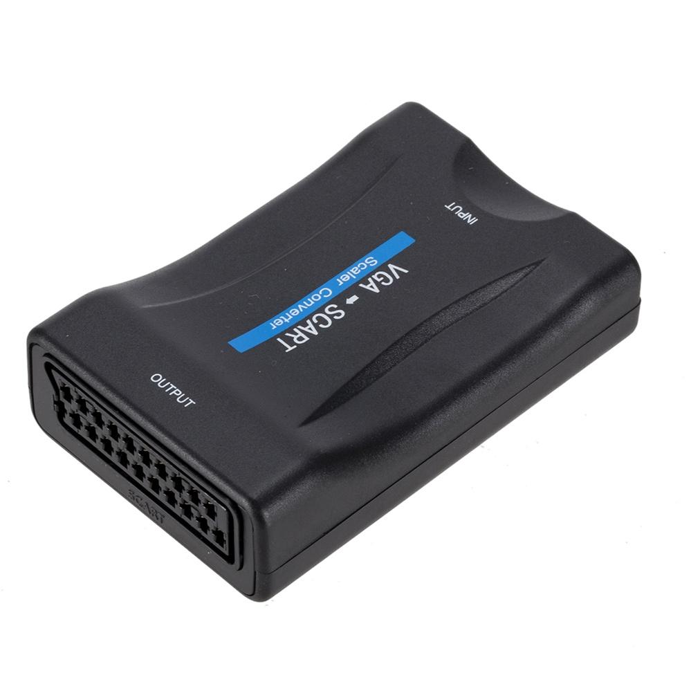Bộ Chuyển Đổi Tín Hiệu Âm Thanh / Video Lcckaaa 1080p Vga Sang Scart Cho Dvd Box Tv Kèm Điều Khiển Từ Xa