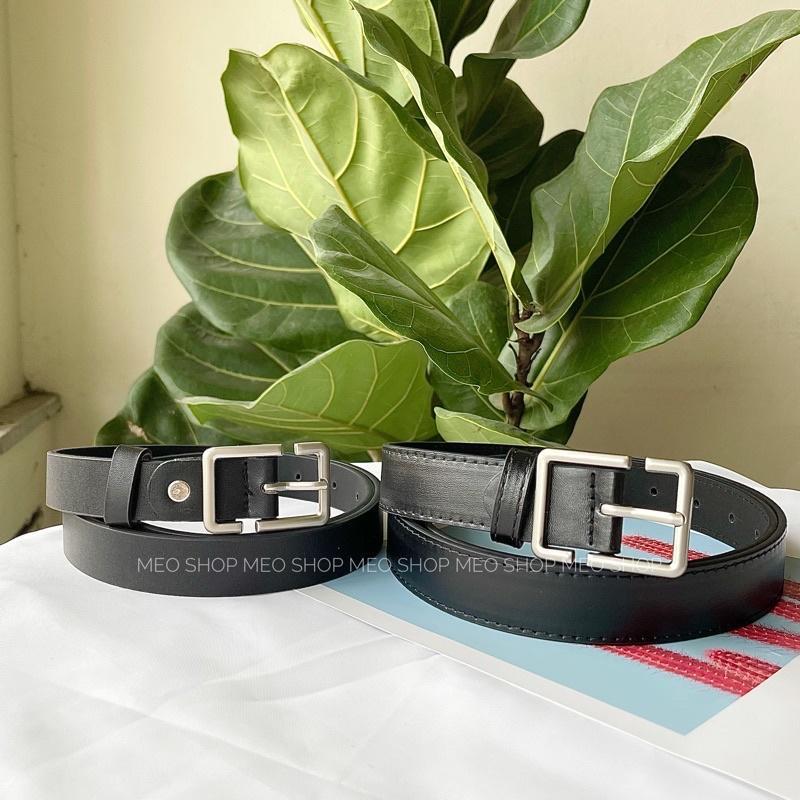 Thắt Lưng Unisex Cao Cấp Bản Nhỏ BBelt Mặt Chữ B Màu Đen Đẹp Camcamvintage - Dây Lưng Da PU Mặt Kim Loại Hàn Quốc