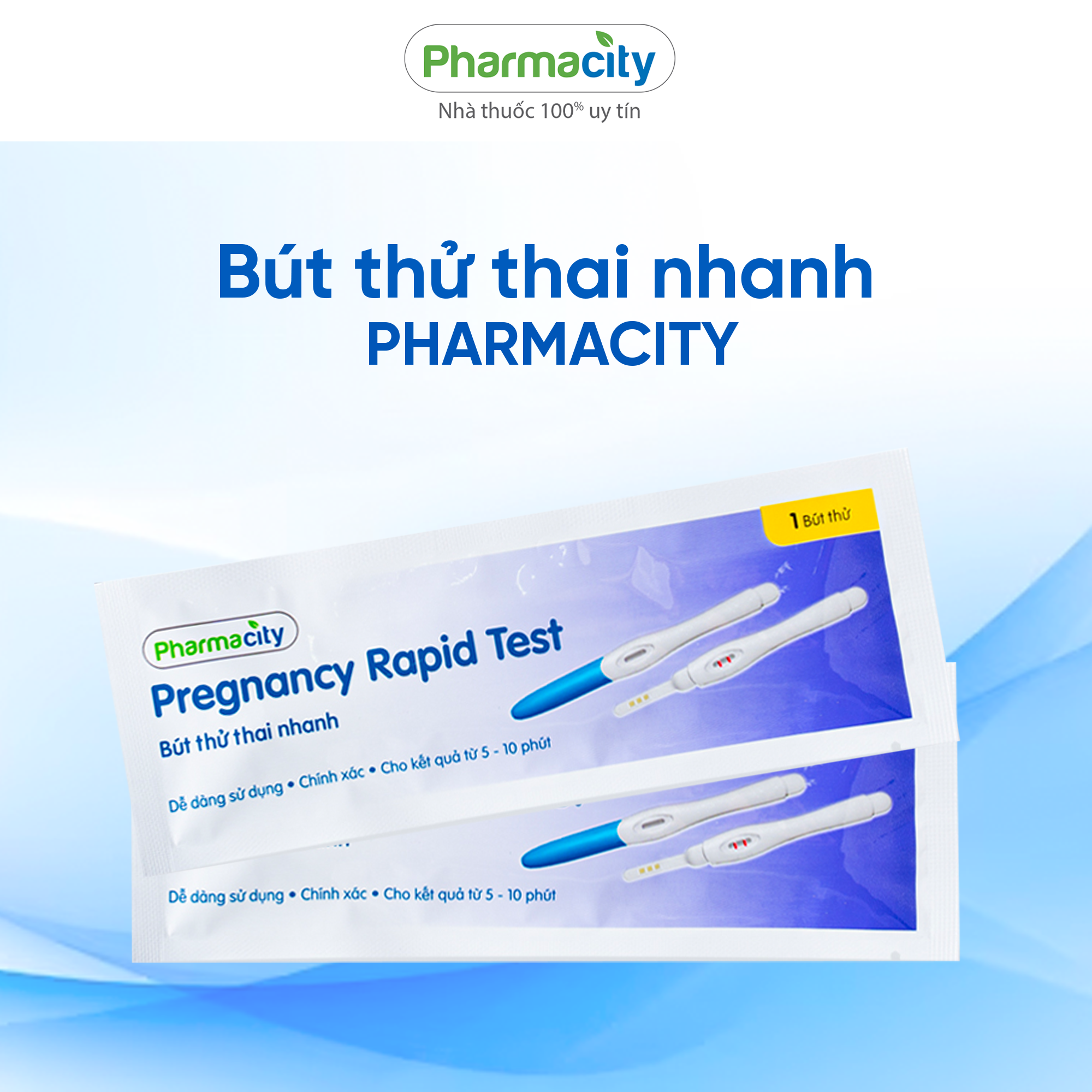 Bút thử thai nhanh Pharmacity (Hộp 1 cái) - New