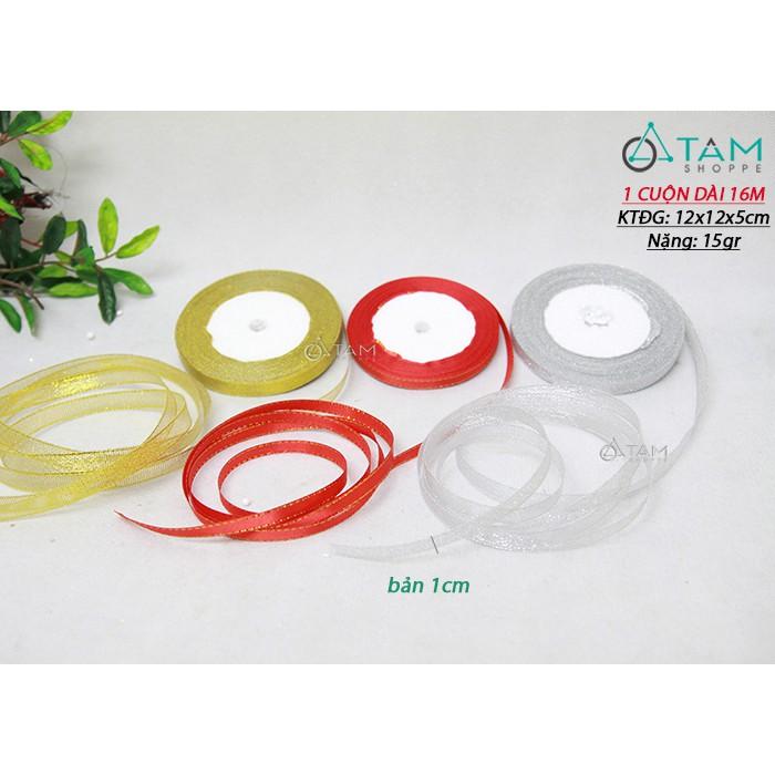 Cuộn ruy băng vải đơn màu bản 1cm dài 16m PK-RB-02