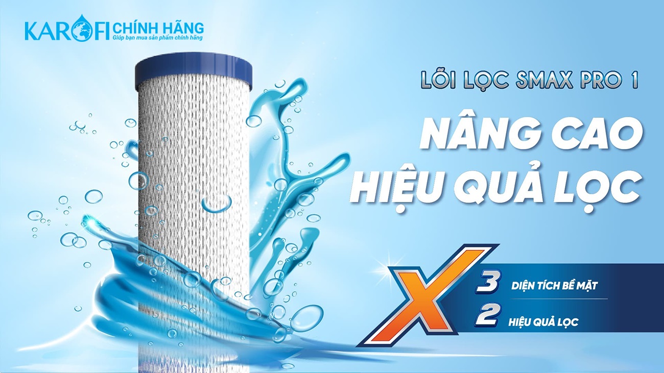 Lõi Lọc Thô Số 1 KAROFI SMAX PRO 1 - Hàng Chính Hãng