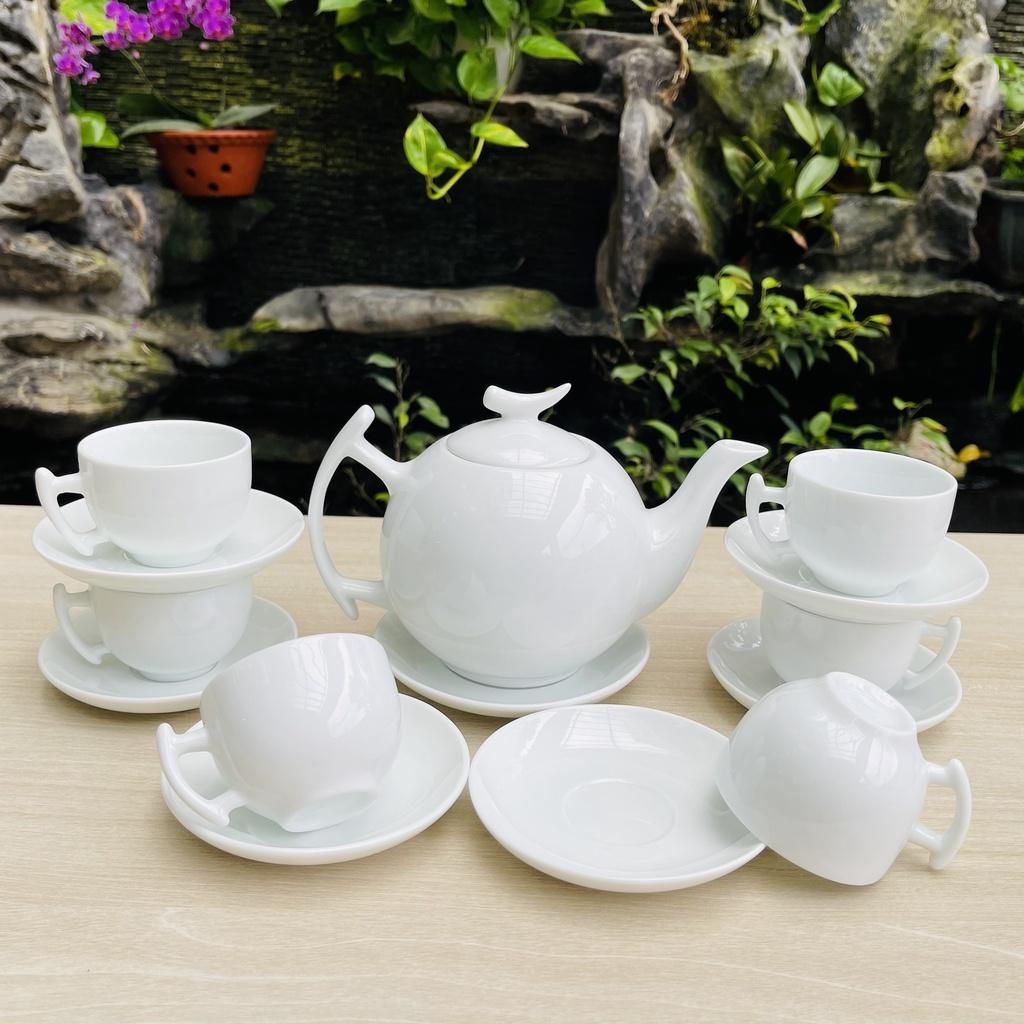 Bưởi Cành - Ấm Trà Đẹp - Bộ Trà Siêu Sang Chảnh - Ấm Chén Bát Tràng Cao Cấp - Bộ Trà Trắng - Vitaminceramics