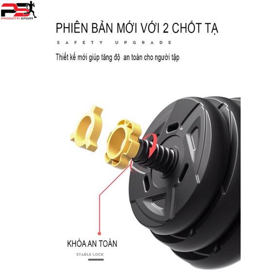 Bộ Tạ tay 40KG 2 in 1 kết hợp tạ đẩy tạ đòn, dụng cụ tập gym đa năng