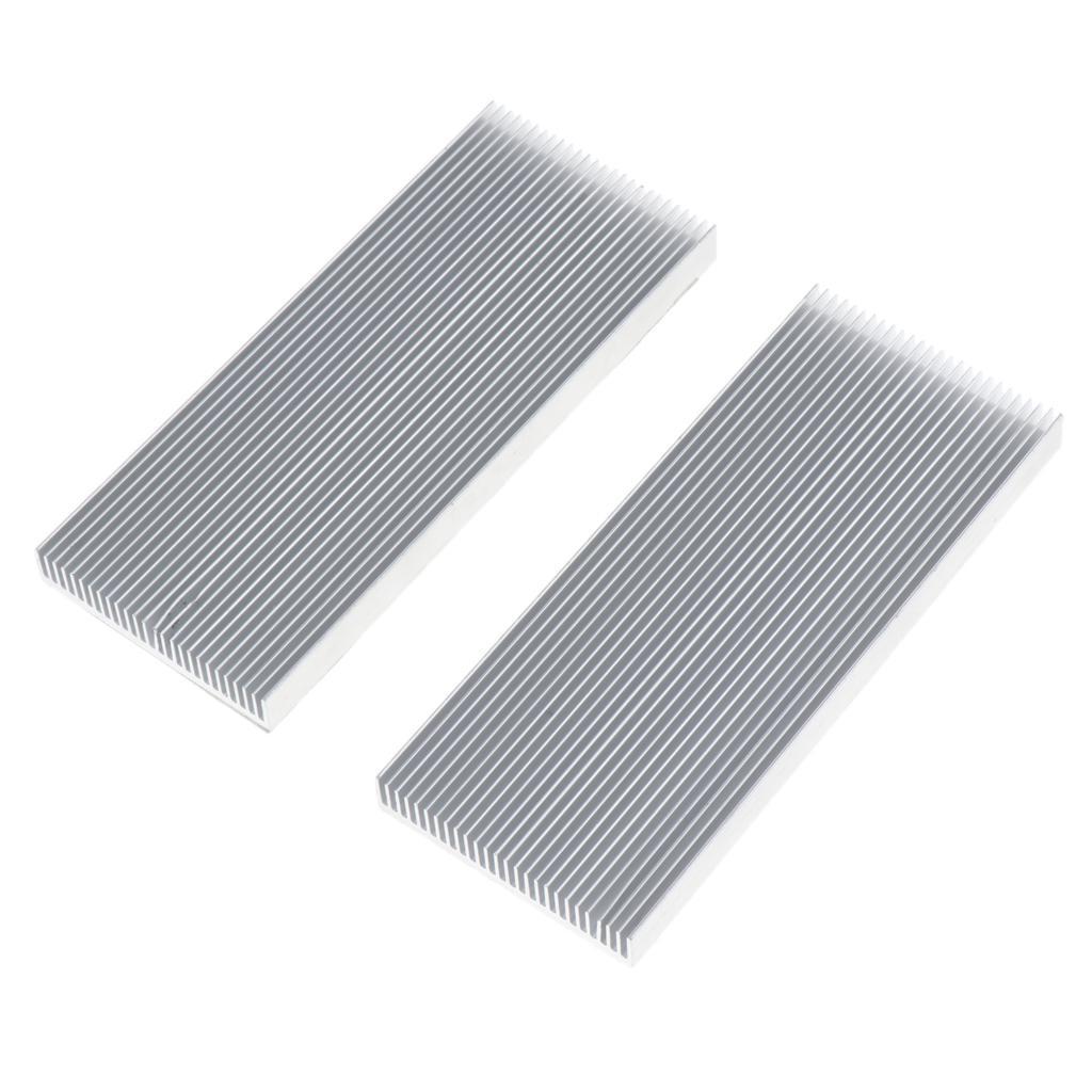2x2Pcs Aluminum CPU Heat Sink Cooling Fin Cooler Fan Radiator Kit 100x41x8mm