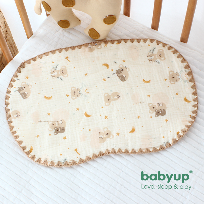 Gối Xô cho bé sơ sinh BABYUP cao cấp, gối 10 lớp vải xô, chất liệu cotton tự nhiên cao cấp, mềm mịn, thấm hút nhanh