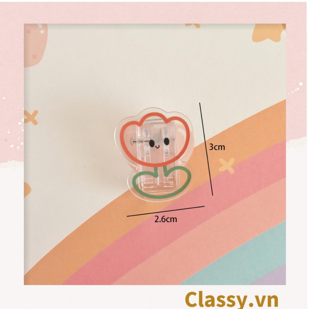 Kẹp giấy bằng nhựa cứng Classy nhiều họa tiết cute Hàn Quốc PK1414