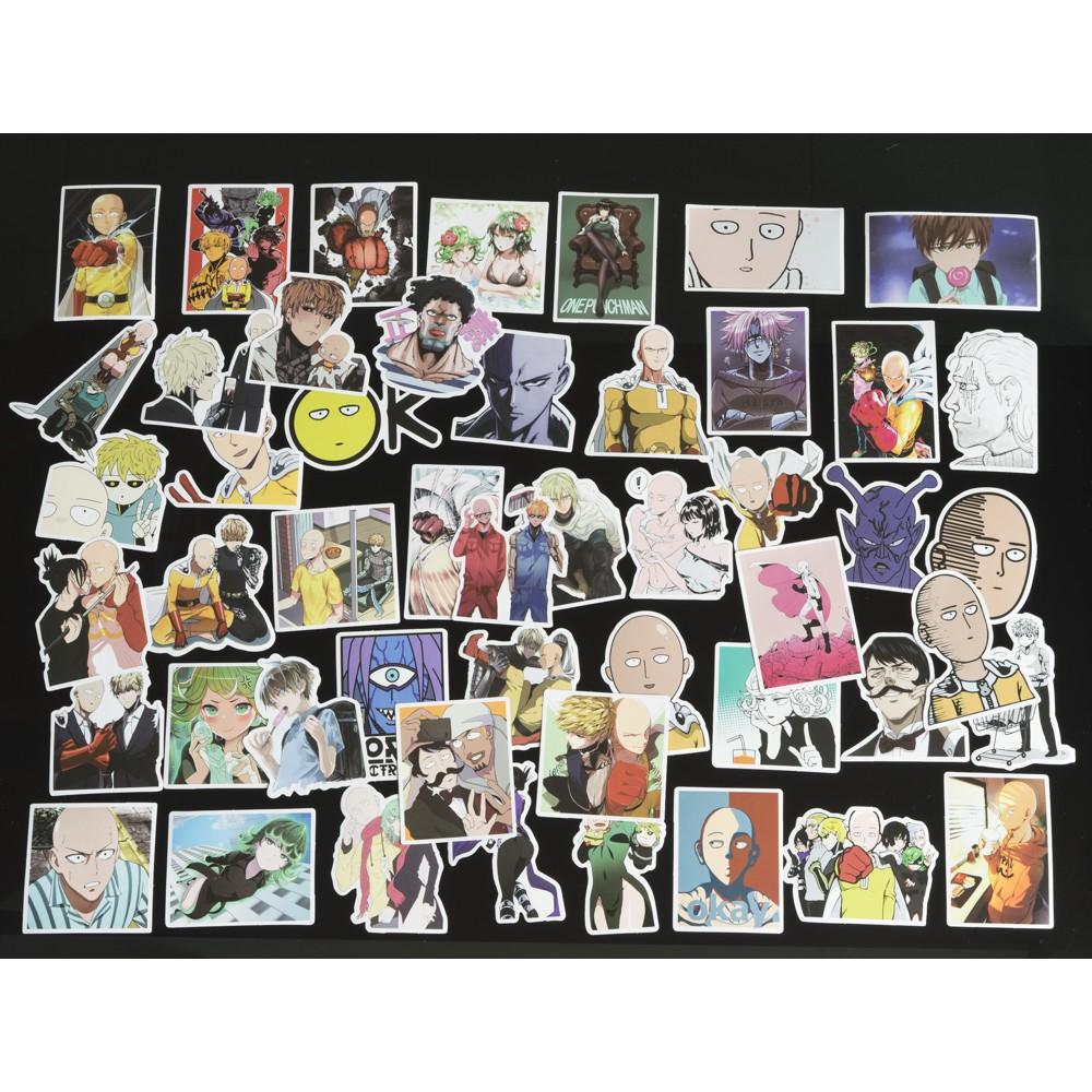 Bộ 50 miếng dán sticker, stickers cao cấp chủ đề One punch man 2020 trang trí Vali Laptop Mũ Bảo Hiểm Xe Máy Xe Đạp Đàn