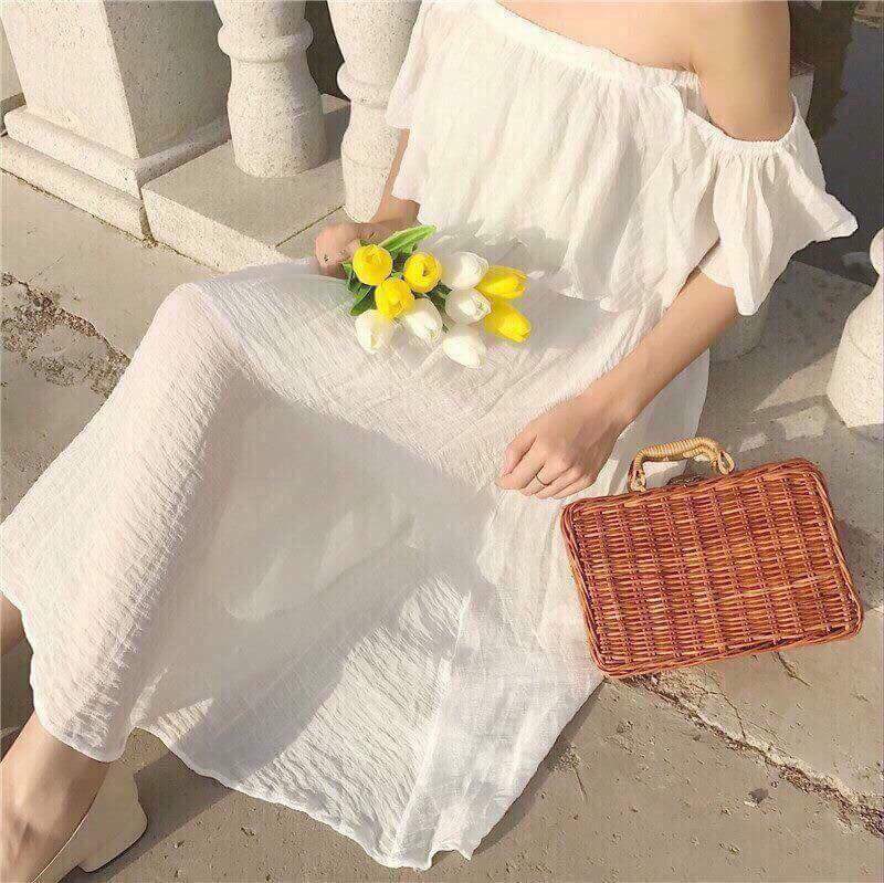 Đầm Maxi Trễ Vai Y Hình