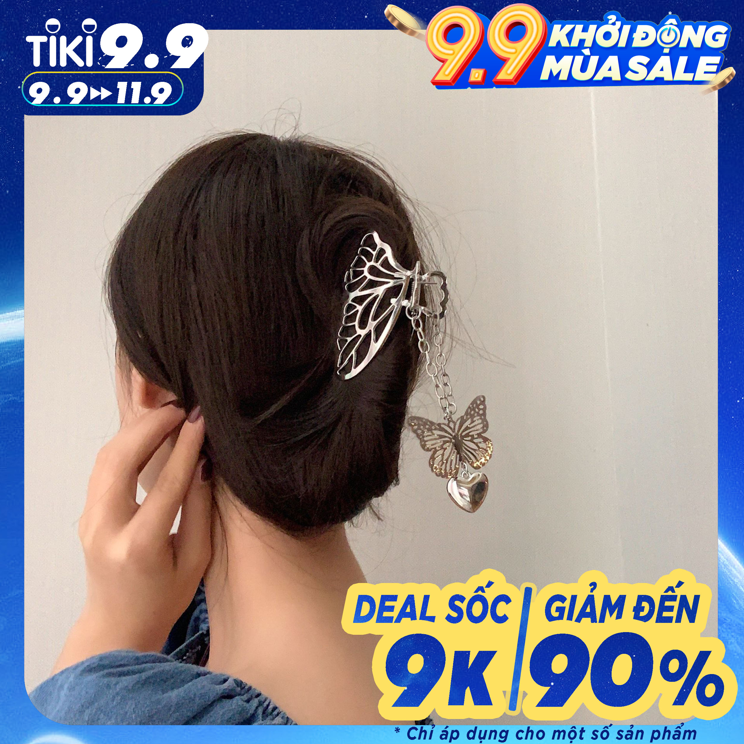 Kẹp tóc kim loại con bướm treo