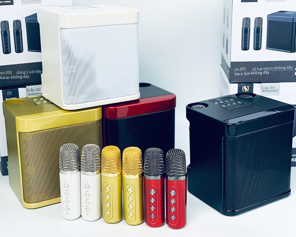 Giao hàng nhanh YS-203 tất cả trong một ngoài trời gia đình bên set karaoke hiện vật micro không dây micro bluetooth âm thanh usb