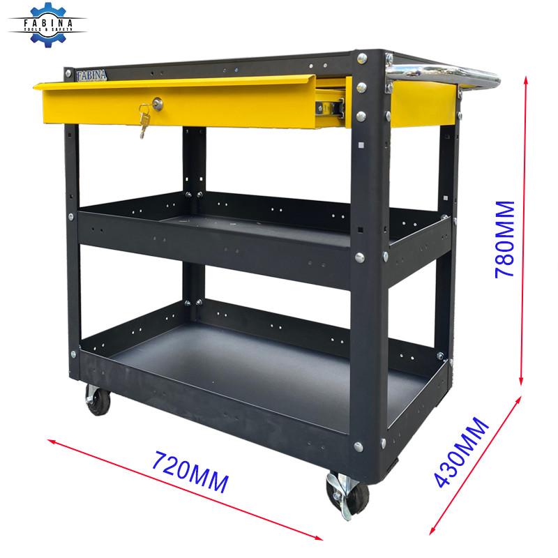 Xe đẩy 3 ngăn màu đen 1 hộc kéo vàng chuyên nghiệp