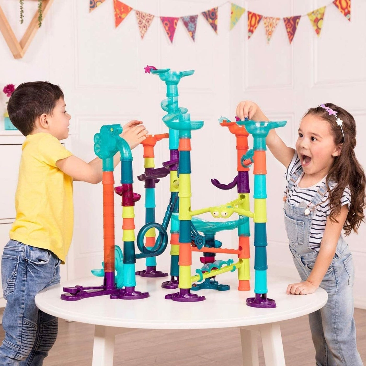 Đồ chơi STEM lắp ráp thả bi lăn Marble Run vui nhộn B.toys - Battat giúp phát triển khả năng sáng tạo, suy luận