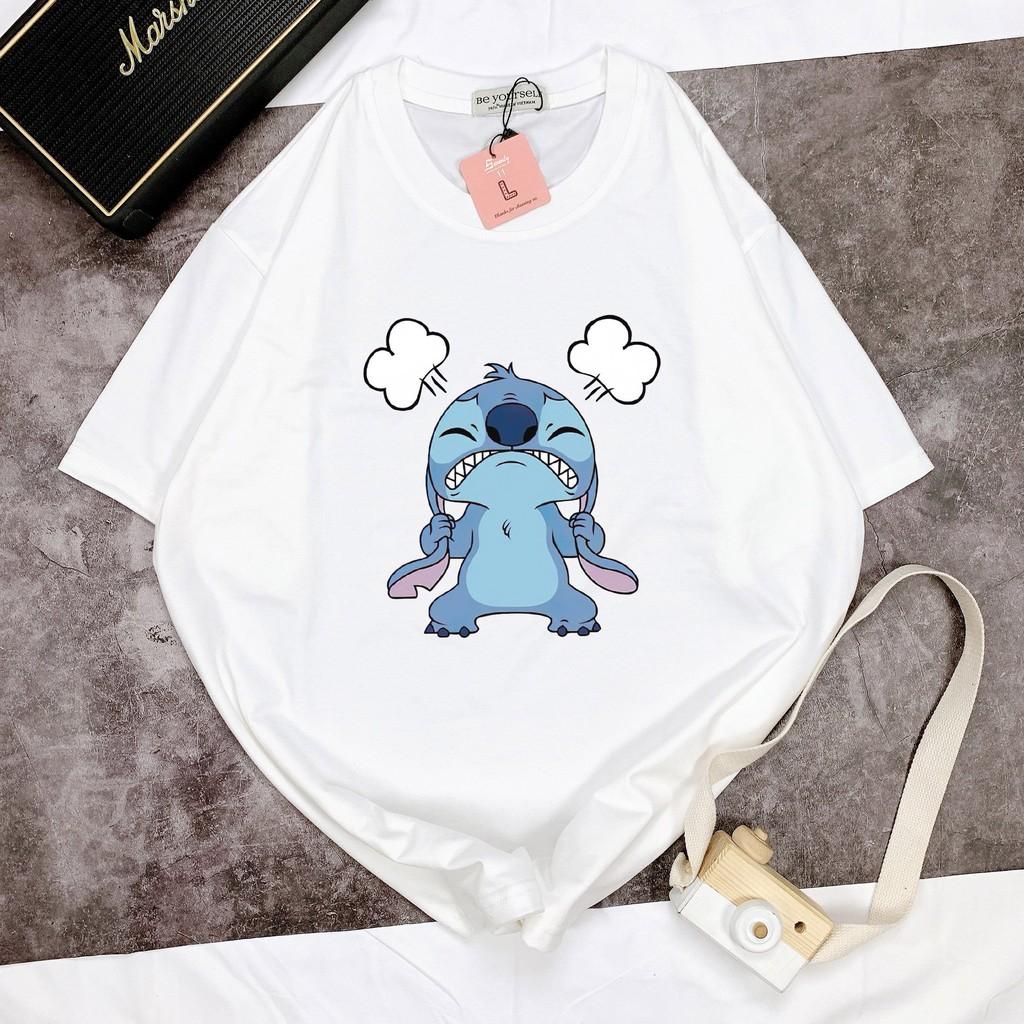 - ÁO THUN TAY NGẮN STITCH ANGRY UNISEX ĐỦ SIZE M L XL HÌNH THẬT TỰ CHỤP