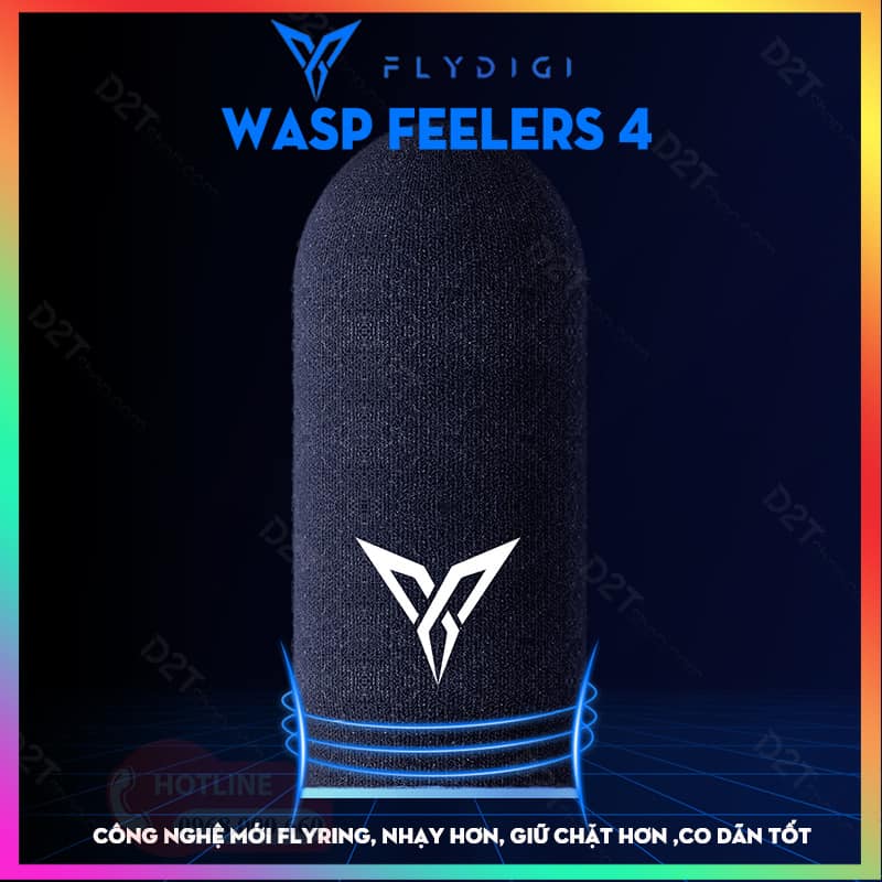 Bộ găng tay chơi game Flydigi Wasp Feelers 4 Sợi Ion Bạc cao cấp cảm ứng - bao tay chơi game PUBG, Liên quân, chống mồ hôi, cực nhạy, co giãn cực tốt - Hàng chính hãng