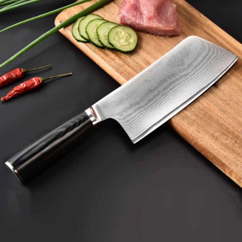 DAO BẾP SANTOKU THÉP DAMASCUS MÃ a1DT124