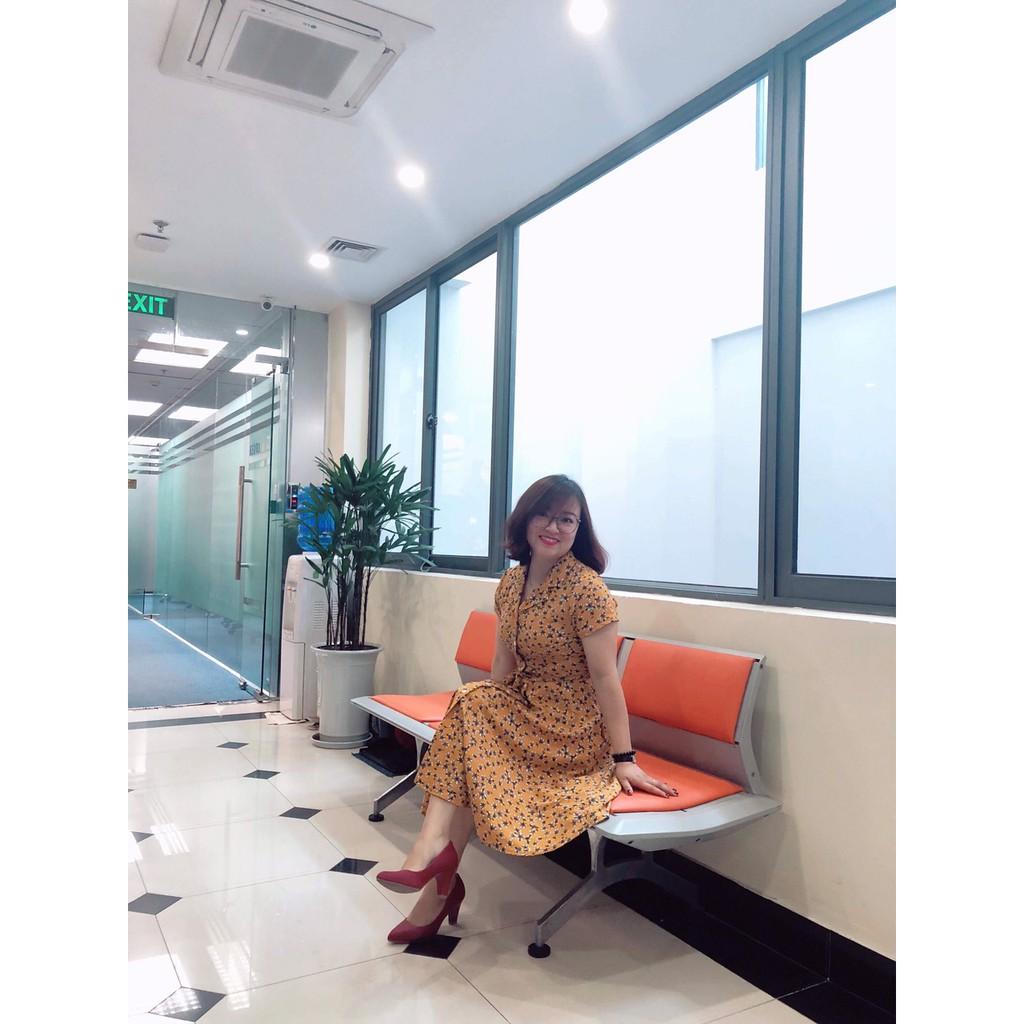 Váy xoè cổ vest thắt dây nơ CC89